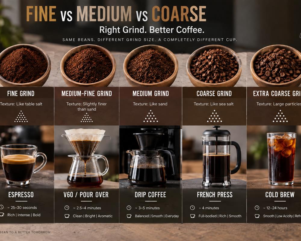 Fine vs Medium vs Coarse Coffee Grind: Best Grind Size for Espresso, V